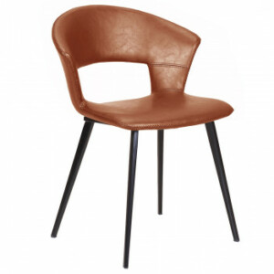 Tora Spisebordsstol - Cognac/Lysebrun PU