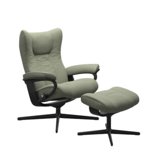 Stressless Wing Cross m/skammel, Grøn