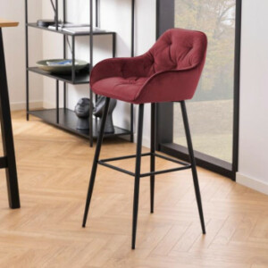 Brooke Barstol - Koral-farvet VIC stof (velour) **