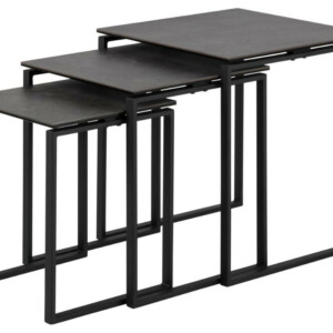 Katrine Indskuds-bord, Med Sort Keramik topplade (Sæt á 3 stk.)
