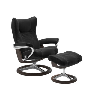 Stressless Wing Signature m/skammel, Sort