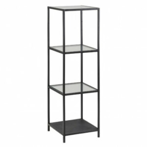 Seaford Reol 3 hylder m/glas - sort