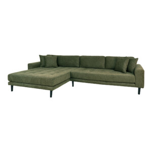 Lido Lounge Sofa venstrevendt i Olivingrøn m/ 4puder