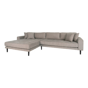 Lido Lounge Sofa Venstrevendt i stone med 4puder