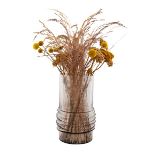 Vase i røgfarvet glas Ø13,5x24cm