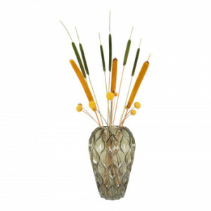 Vase i grøn mundblæst glas Ø18x27cm
