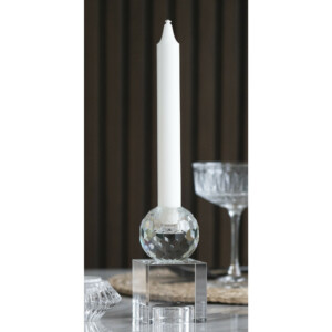Lysestage i klart glas