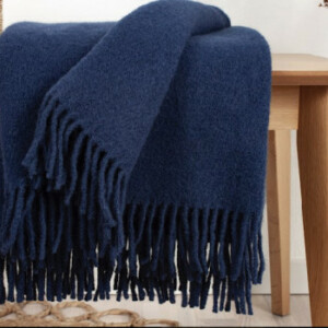 Uldplaid AR Solid Royal blue 130x200cm