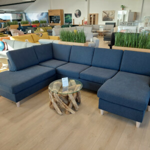Wendy set 4 U OE left, Austin fabric, deep blue/natural