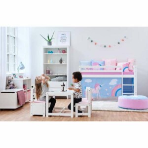 Hoppekids Unicorn forhæng til halvhøj og køjeseng 70x160 cm
