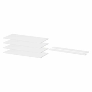 Hoppekids STOREY Sæt med 4 hylder og 2 støttepinde, 100 cm, Hvid