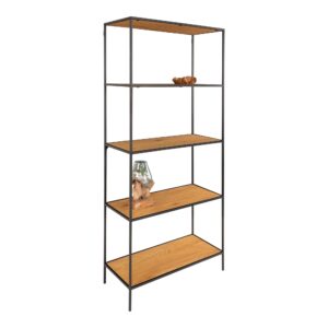 Vita Reol m/5 hylder i egetræ look, Sort stel