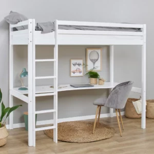 Hoppekids ECO Dream Højseng 90x200cm med bordplade, Hvid
