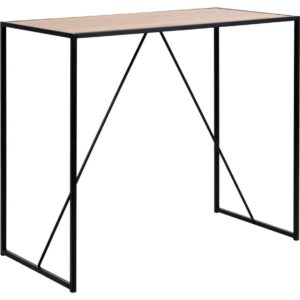 Seaford rektangulær barbord, Top mat vild eg ru papir, slæde Stel mat sort ru pulverlakeret stål, 120x60x105 cm