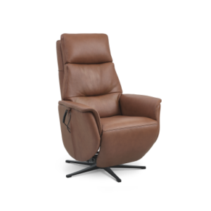 Nicolai chair 3 motors semialine leather, cognac/black metal