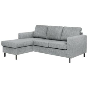 Stavanger set1 3D fabric, lysegrå, Vendbar chaiselong
