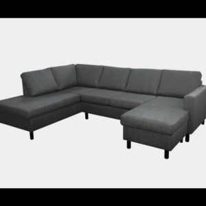 Stavanger set 4 U OE left, anthracite, sorte ben.