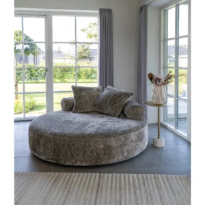 Cairo Daybed med 2 puder i chenille, rund, natur, HN1251