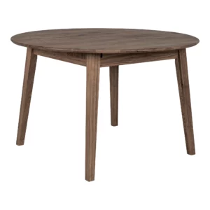 Metz Spisebord, Smoked olieret eg, indbygget tillægsplade. Ø118/158 cm.