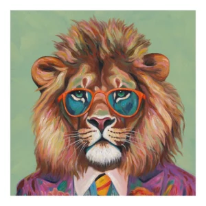 Håndlavet maleri - Obey The Lion - Mixed media
