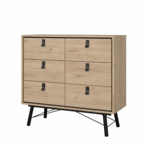 Ry Dobbelt kommode (Smal - Hickory) m/6 skuffer