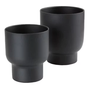 Fulda Urtepotter, metal, sort, sæt af 2