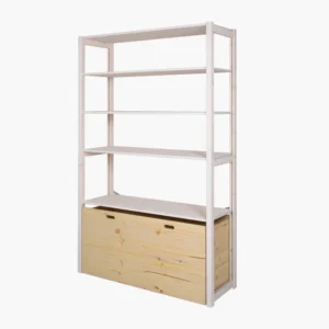Lodbjerg stigereol, hvid/natur med opbevaring, dybde 30cm