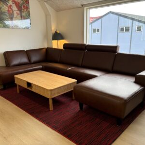 Hjort Knudsen - 2634 U-sofa Semi marrone læder