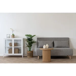 Marlow 2 pers sovesofa, grå, natur ben.