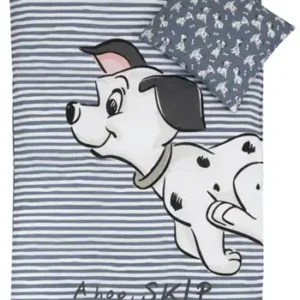 Junior sengetøj 100x140 cm - Disney 101 Dalmatinere sengesæt junior - 2 i 1 design - 100% bomuld