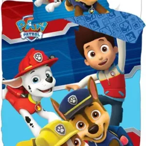 Paw Patrol sengetøj - 140x200 cm - Wuf Wuf Paw Patrol - 2 i 1 design - Sengesæt i 100% bomuld