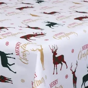 Tekstil voksdug - 1meter - Merry christmas - 140 cm bred
