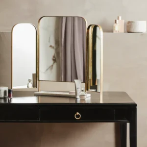 OTUS bordspejl. H. 57,5 cm, guld/hvid marmor