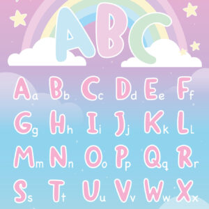 Børne plakat - ABC regnbue A3 (B3)