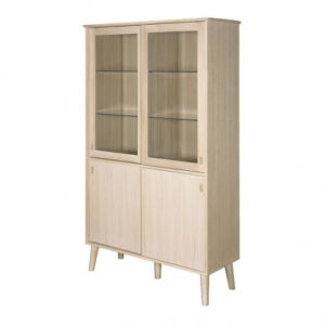 CASØ 120 Vitrine115x185x45 cm, eg / hvidolie