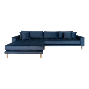 Lido Lounge Sofa - Velour mørkeblå venstrevendt
