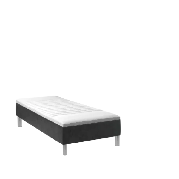 Karma Classic Boxmadras 90×200 cm. Antracit Betræk m/40 mm. Latex Topmadras og Sengeben X-Fast (2025)