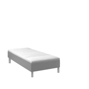 Karma Classic Boxmadras 90×200 cm. Lys Grå Betræk m/40 mm. Latex Topmadras og Sengeben Fast (2025)
