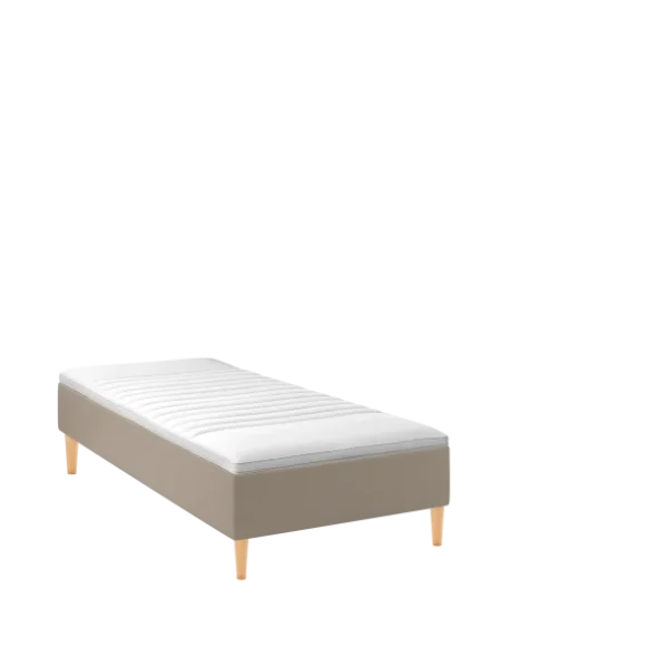 Karma Classic Boxmadras 90×200 cm. Sand Betræk m/40 mm. Latex Topmadras og Sengeben Fast (2025)
