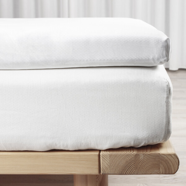 Kuvertlagen Satin Hvid 90x200 cm.
