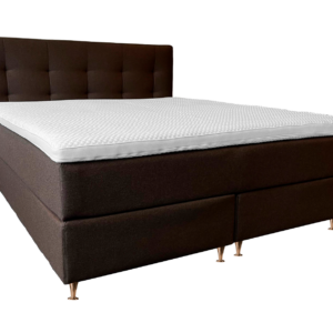 Dama Kontinentalseng. 210x210cm, fast. Dark brown, 3D Bamboo latex 60mm topmadras, open ben mat sort 12cm
