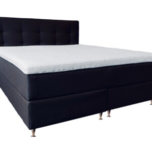 Dama Kontinentalseng. 180x200cm, fast. Dark blue, assorteret 60mm topmadras, open ben mat sort 12cm