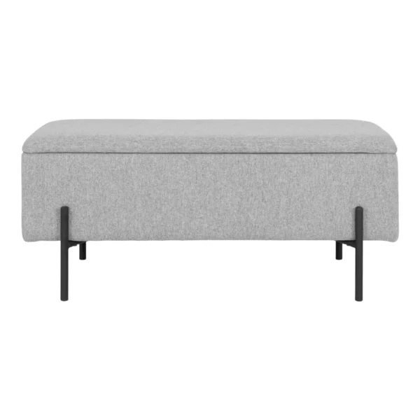 Watford Bænk med opbevaring, lysegrå 95x36,5x43 cm, HN1275