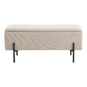 Watford Bænk med opbevaring, bouclé, beige 95x36,5x43 cm, HN1233