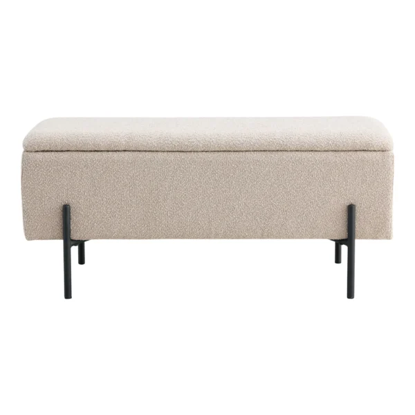 Watford Bænk med opbevaring, bouclé, beige 95x36,5x43 cm, HN1233