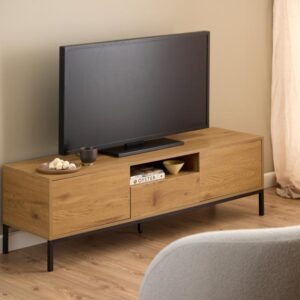 Seaford TV bord, Top papir mat vild eg, 140x40x45 cm