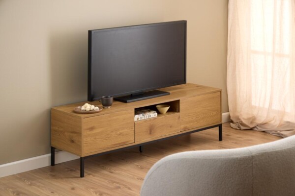 Seaford TV bord, Top papir mat vild eg, 140x40x45 cm