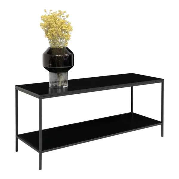 Vita TV bænk, 2 hylder, sort, sort stel 100x36x45 cm