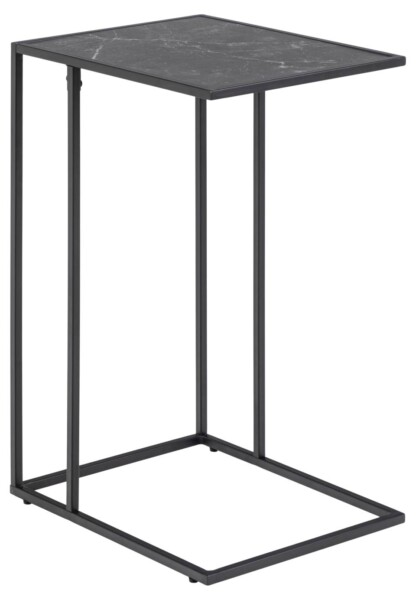 Infinity · hjørnebord - 43x35x63 cm - mat sort Izmir ru melamin, stel mat sort ru pulverlakeret stål
