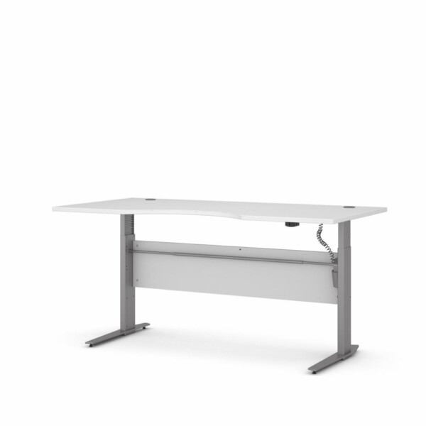 Prima Office Desk, White/Silver Grey Steel, 180 x 90 x 119 cm